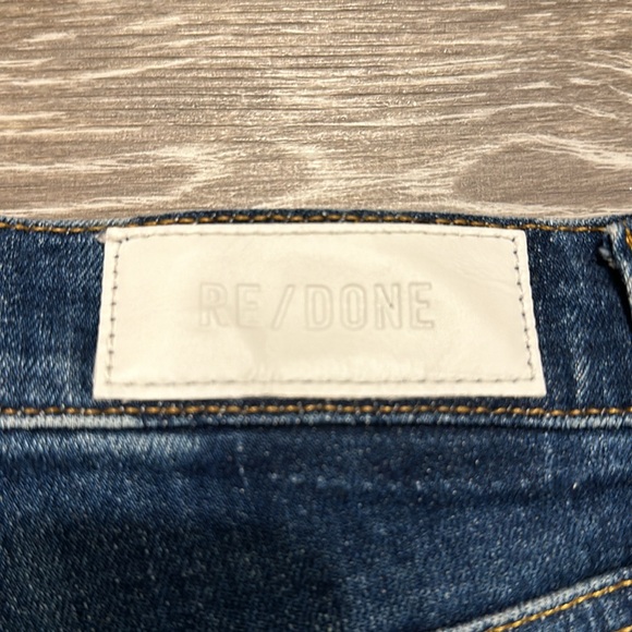 RE/DONE 90S HIGH RISE ANKLE CROP JEANS BLUE SIZE 27 DISTRESSED ANKLE - Picture 7 of 14